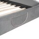 preview thumbnail 17 of 16, Full Size Velvet Platform Bed Kids Bed with Bear-Shaped Headboard with Bed-End Storage Pocket, Beige