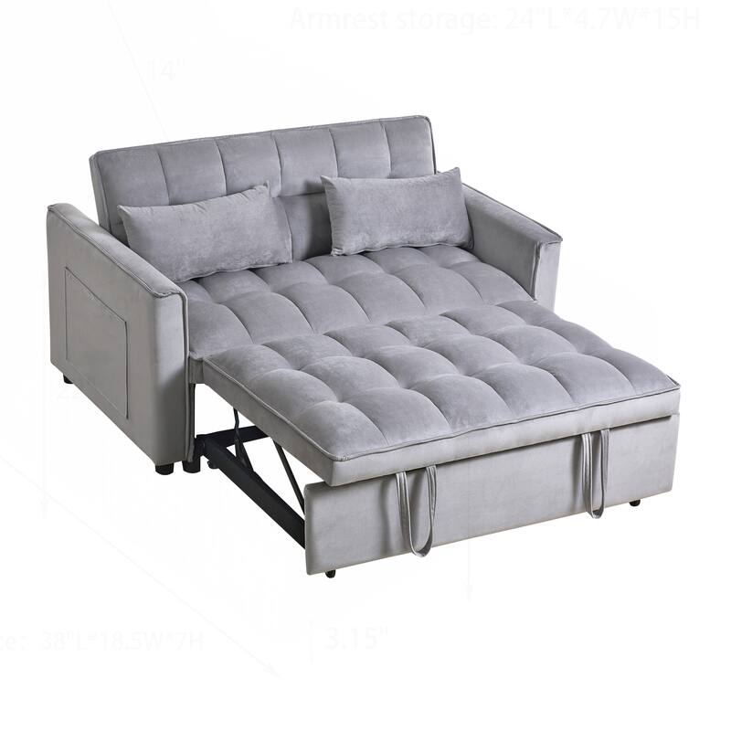 Versatile Convertible Sofa Bed with Reclining Backrest and Extra Pillows for Ultimate Comfort