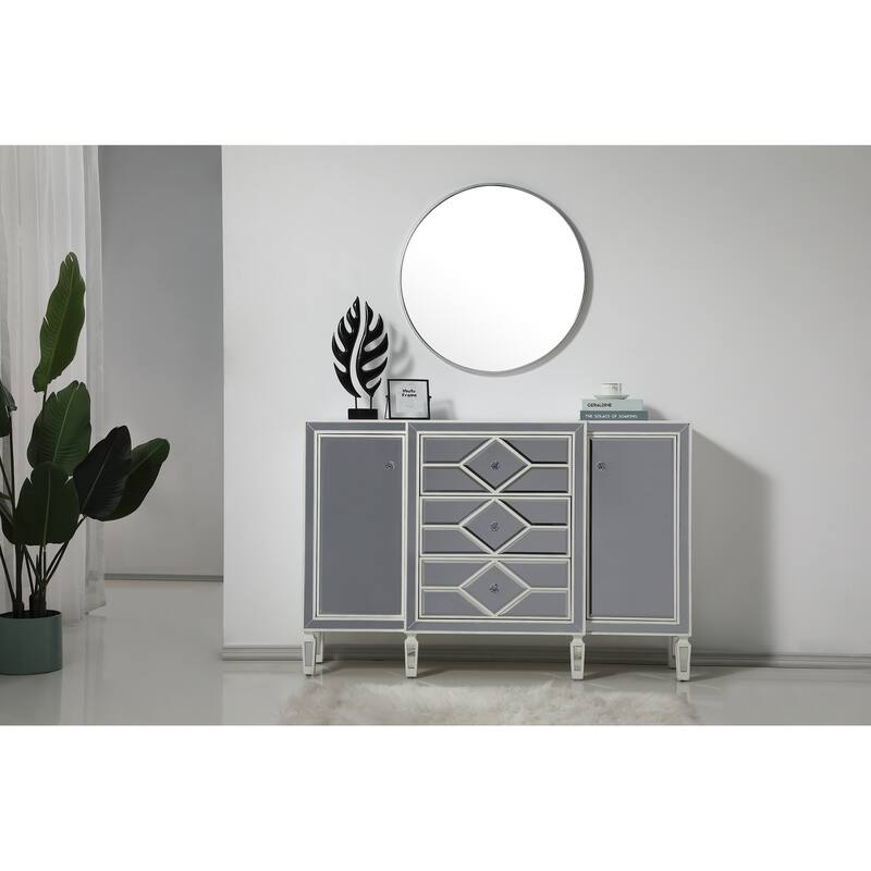2-Door Mirrored Accent Cabinet