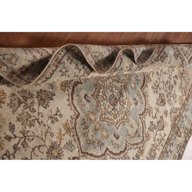 Anatolian Distressed Vintage Area Rug Hand-Knotted Wool Carpet - 5'5"x 8'7"