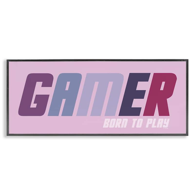 Stupell Gamer Born To Play Framed Giclee Art Design By Yass Naffas Designs - 24 x 10 - Black
