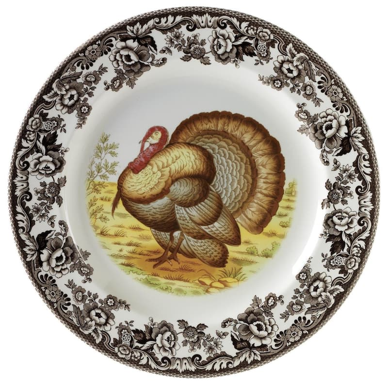 Spode Woodland Dinner Plate - Assorted Animals - 10.5 Inch - Turkey