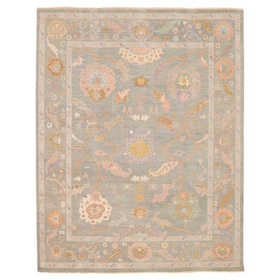 ECARPETGALLERY Hand-knotted Modern Oushak Teal Wool Rug - 7'11 x 10'1