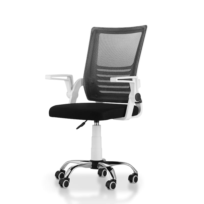 Moss Contemporary White Fabric Height Adjustable Desk Chair by Furniture of America