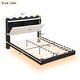 preview thumbnail 25 of 33, Full Size Upholstered Platform Bed with LED Lights, USB Ports, and Storage Headboard