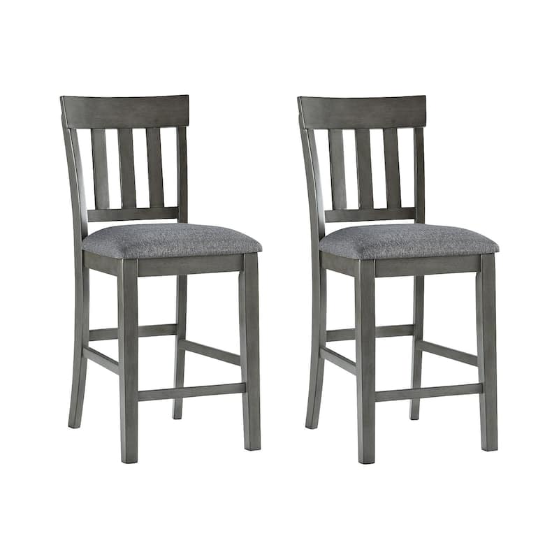 Hallanden Gray Upholstered Counter Height Barstool, Set of 2 - 18"W x 21"D x 41"H