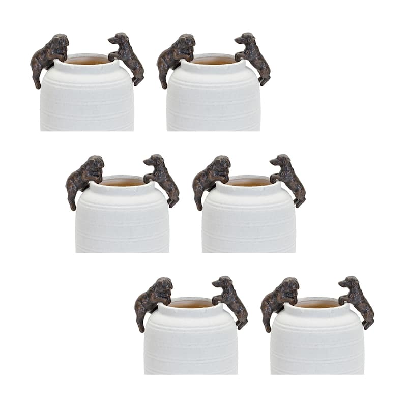 Dog Pot Hanger (Set of 6) - 3.5 x 1.25 x 2; 3.75 x 1.75 x 2