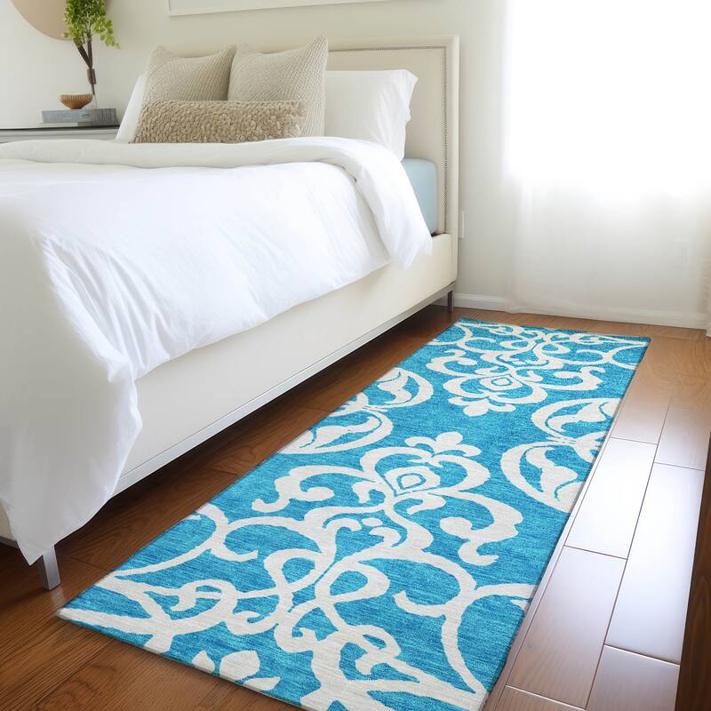 Premium Washable Super Soft Traditional Prince Mayfield Rug - Turquoise - 2'3" x 7'6"