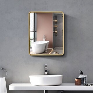 24 x 30 Gold Surface or Recessed Mount Bathroom Medicine Cabinet - On ...