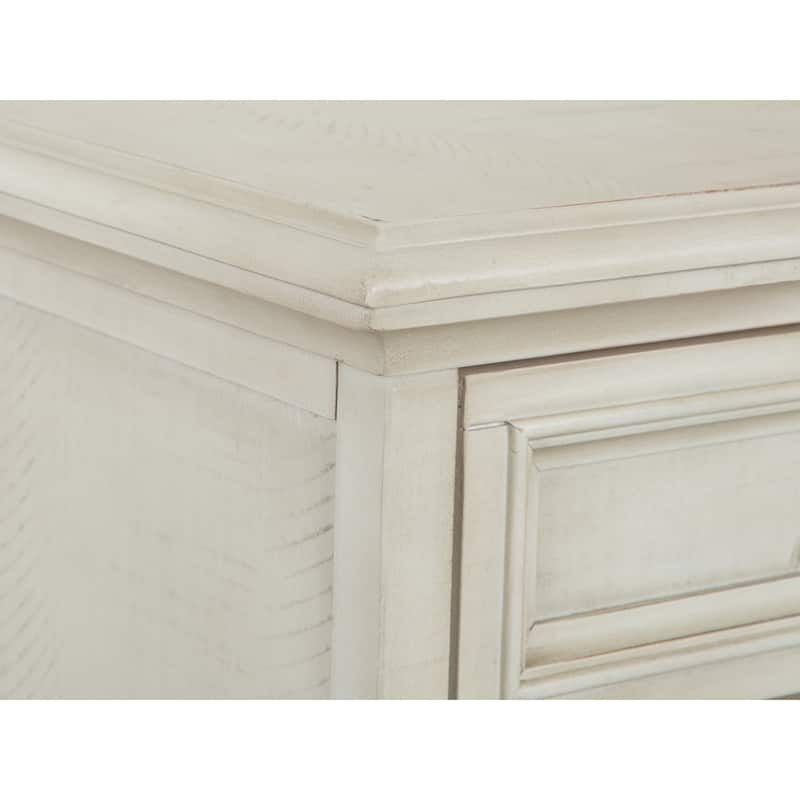 Magnussen Home Newport Alabaster Chairside End Table - 18''W x 24''D x 24''H