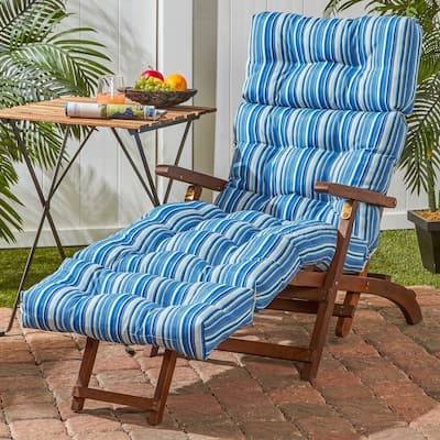 Coastal Stripe Outdoor Chaise Lounger Cushion