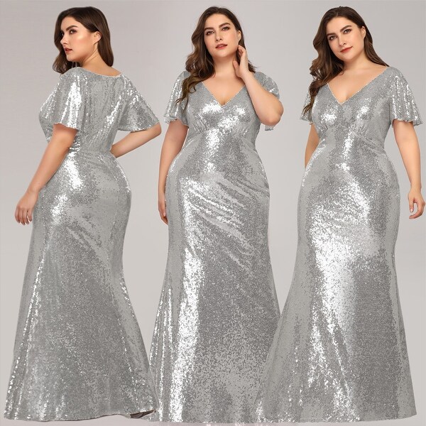 plus size sequin evening gowns
