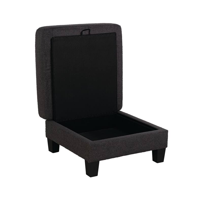 Modern Black Fabric 3-Piece Living Room Sofa Set with Loveset and Ottoman