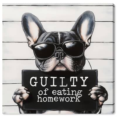 Guilty of Eating Homework Canvas by Art Remedy, Gallery Wrapped