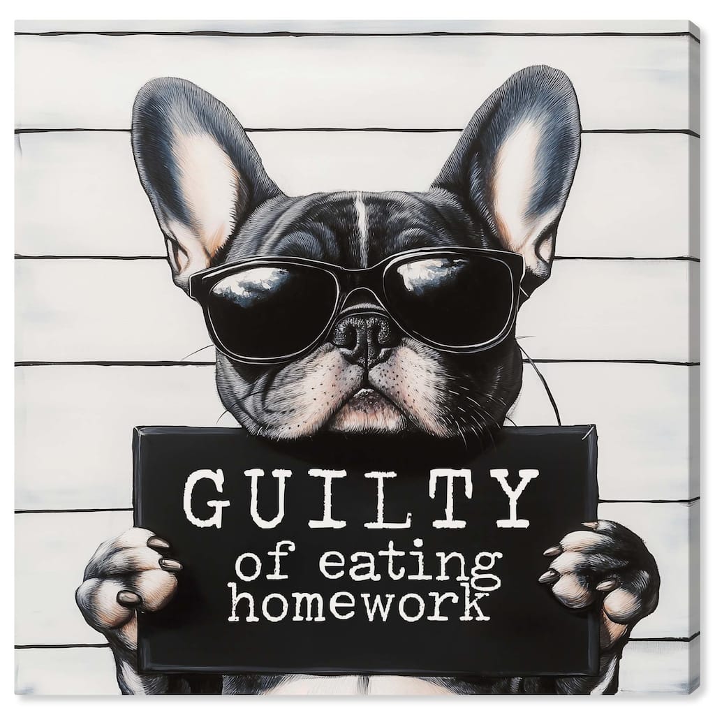 Guilty of Eating Homework Canvas by Art Remedy, Gallery Wrapped