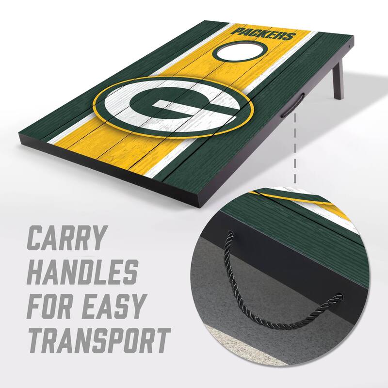 Green Bay Packers NFL Compact 2x3 Tailgate Cornhole Board Set
