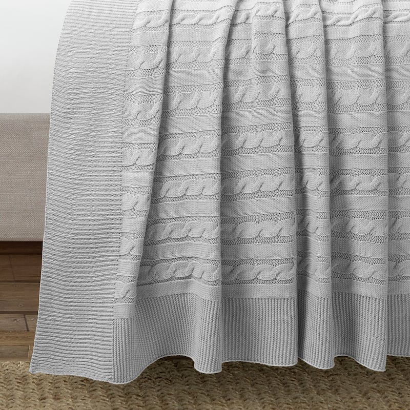 Lush Decor Cable Soft Knitted All Season Blanket/Coverlet