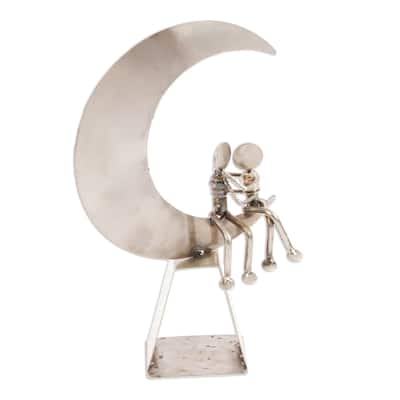 Novica Handmade Romance By Moonlight Recycled Auto Parts Sculpture