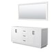 preview thumbnail 19 of 20, Wyndham Collection Miranda 71" Double Free Standing Vanity Cabinet - White / Matte Black Hardware