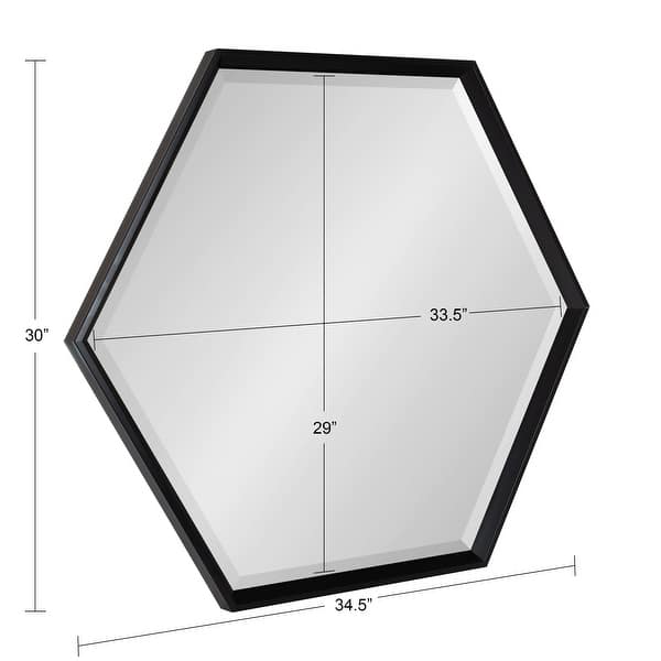 dimension image slide 3 of 6, Kate and Laurel Calter Hexagon Framed Wall Mirror