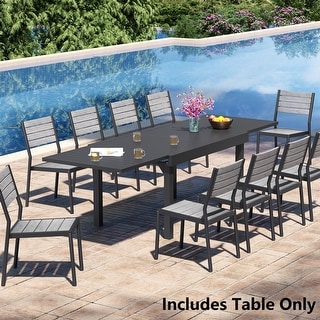Pellebant Outdoor Aluminum Expandable Rectangle Patio Dining Table