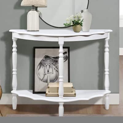 Retro Circular Curved Half-Moon Console Table