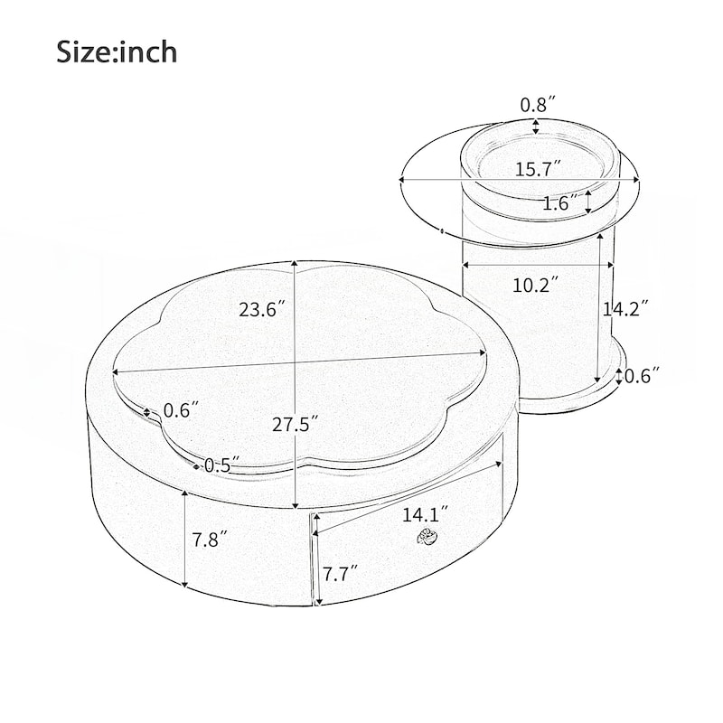 Modern Round Coffee Table Set of 2