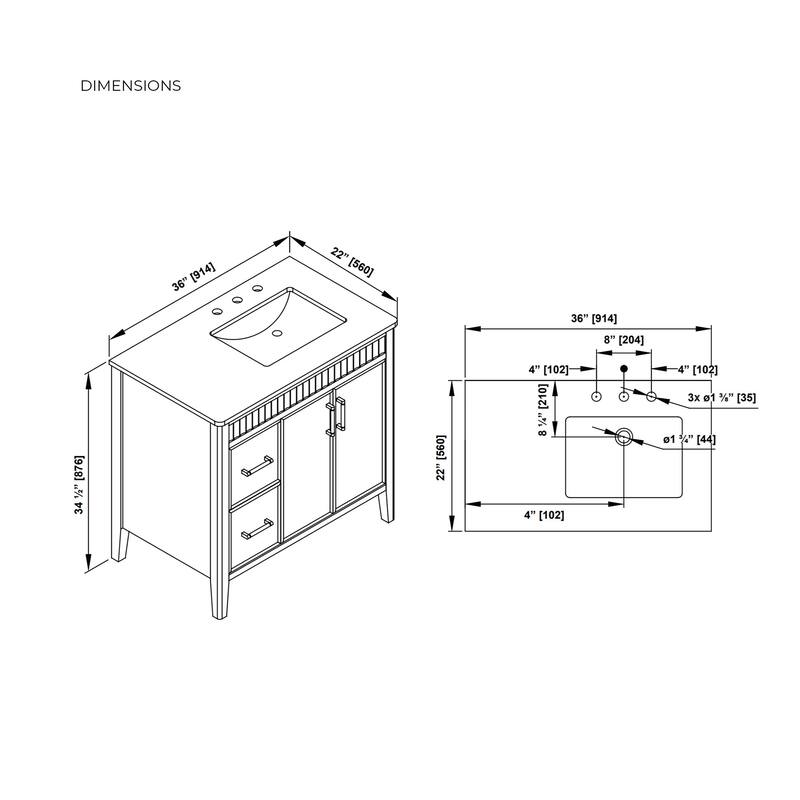 Juliette Warm Walnut Bathroom Vanity with White Quartz Top