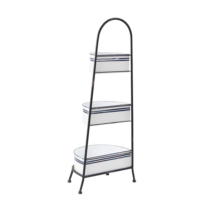 Metal Shelving Unit - White - Roche River Decor - 10"W x 15"L x 39"H