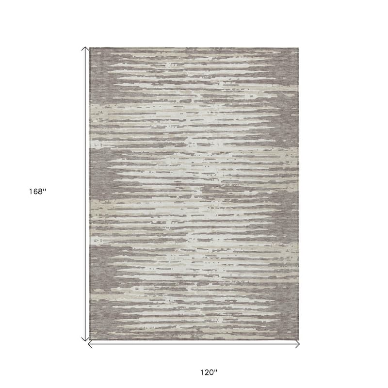 HomeRoots Striped Transitional Rectangle Outdoor Rug