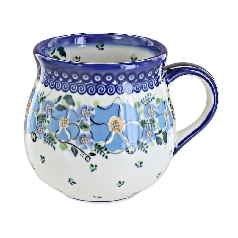 Blue Rose Polish Pottery K04D Galia Large Bubble Mug - Claire