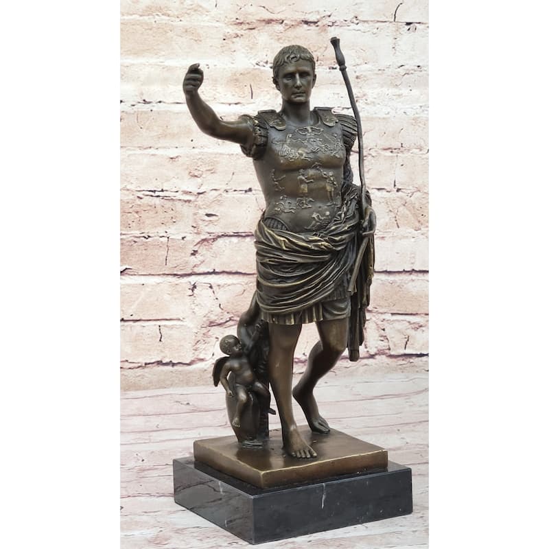 Augustus Of Prima Porta - Bronze Sculpture Roman Statue Replica Octavian Caesar