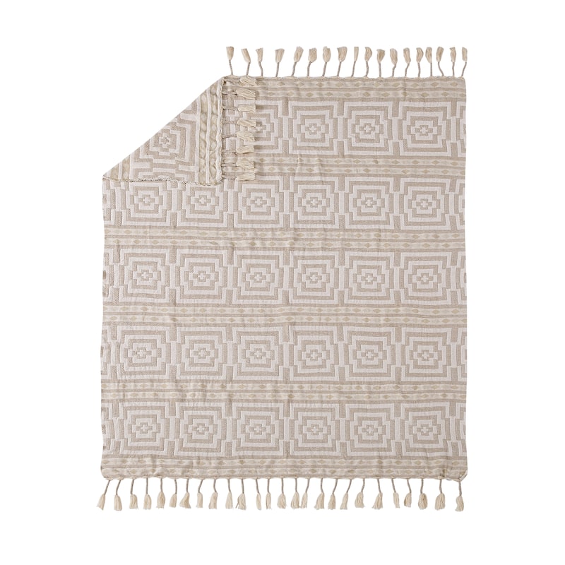 Hypnotic Woven Throw Blanket with Tassels by Jungalow