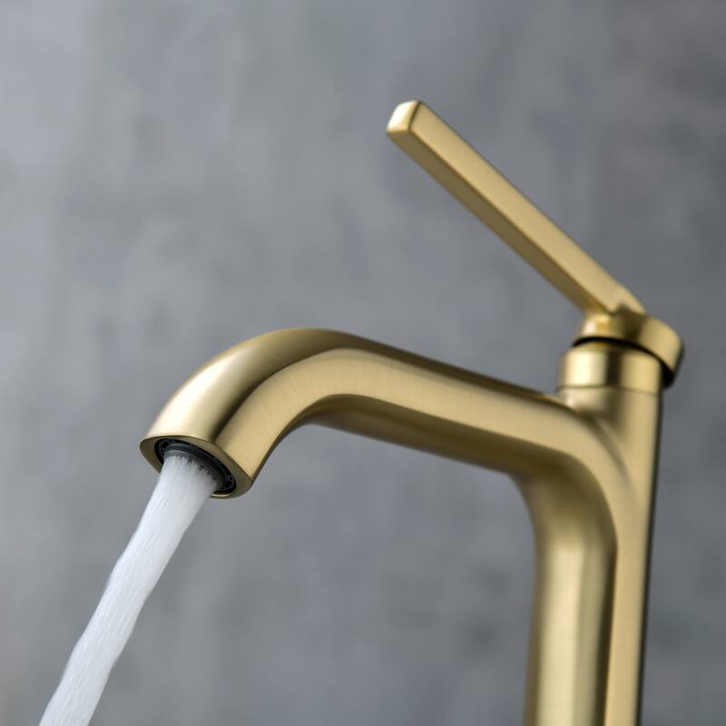 12 in.H Modern Matte Black/ Brushed Gold Single Handle Bathroom Faucet includes Hardware