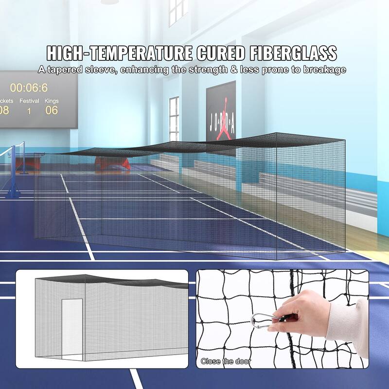 Baseball Batting Netting with Door & Carry Bag, Heavy Duty Enclosed PE Netting, 35FT - 35 feet