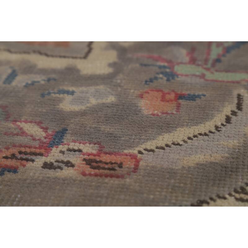 Blue / Medallion Tabriz Persian Vintage Rug Handmade Wool Carpet - 7'11" x 11'1"