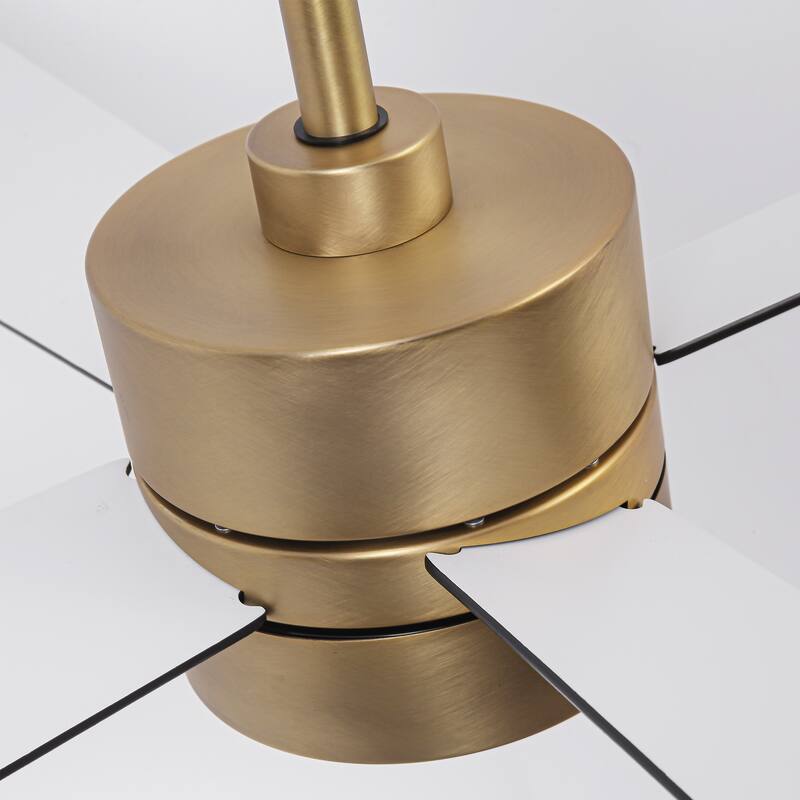 52" Modern Gold Integrated LED Dimmable Reversible Smart Ceiling Fan with RGB Light, Remote and APP Control