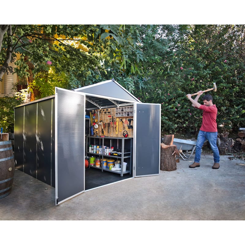 Rubicon Dark Gray Garden Storage Shed