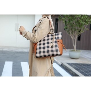Yale Checkered Tote Bag with Wallet - Bed Bath & Beyond - 42649180