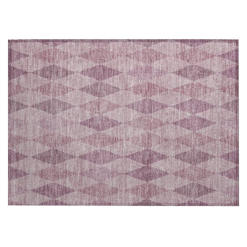 Machine Washable Indoor/ Outdoor Argyle Chantille Rug