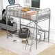 preview thumbnail 3 of 6, Sleek Metal Loft Bed, Twin Size, with Ladder and Guardrail for Modern Living