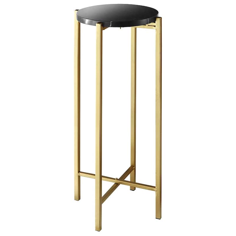 Urban Lifestyle Marble Collapsible Accent Drink Table - Black