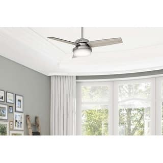Hunter 44" Sentinel Ceiling Fan with LED Light and Handheld Remote - Soft Modern, Farmhouse, Transitional