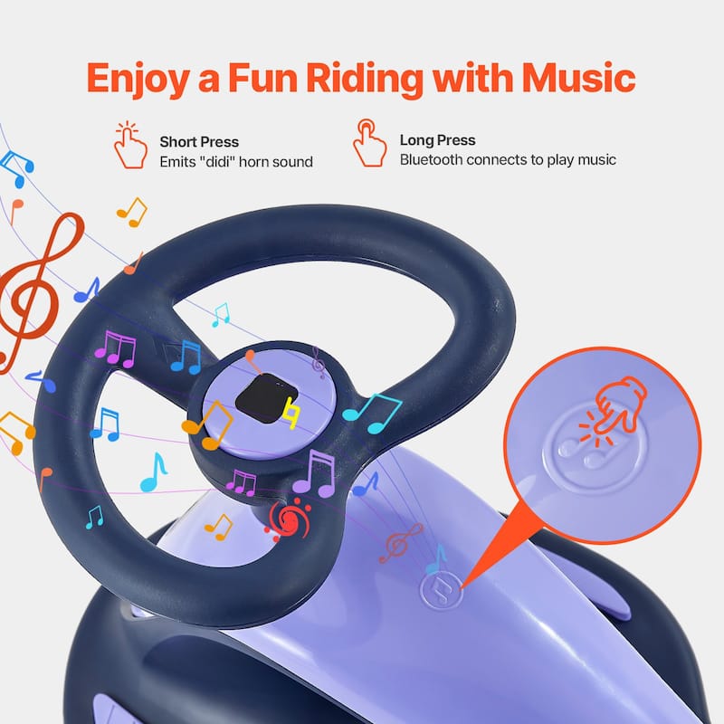 Kids Electric Ride On Wiggle Car for Toddlers Indoor/Outdoor Use - 29.1 x 13.4 x 16.1 in