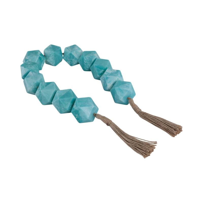 Resin Decorative Bead Coastal Style Tassel Detail Home Decor - 2" Blue - 45" x 2" x 2"