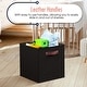 preview thumbnail 62 of 64, Foldable Collapsible Storage Box Bins Linen Fabric Shelf Basket Cube Organizer with Leather Handles - Set of 6