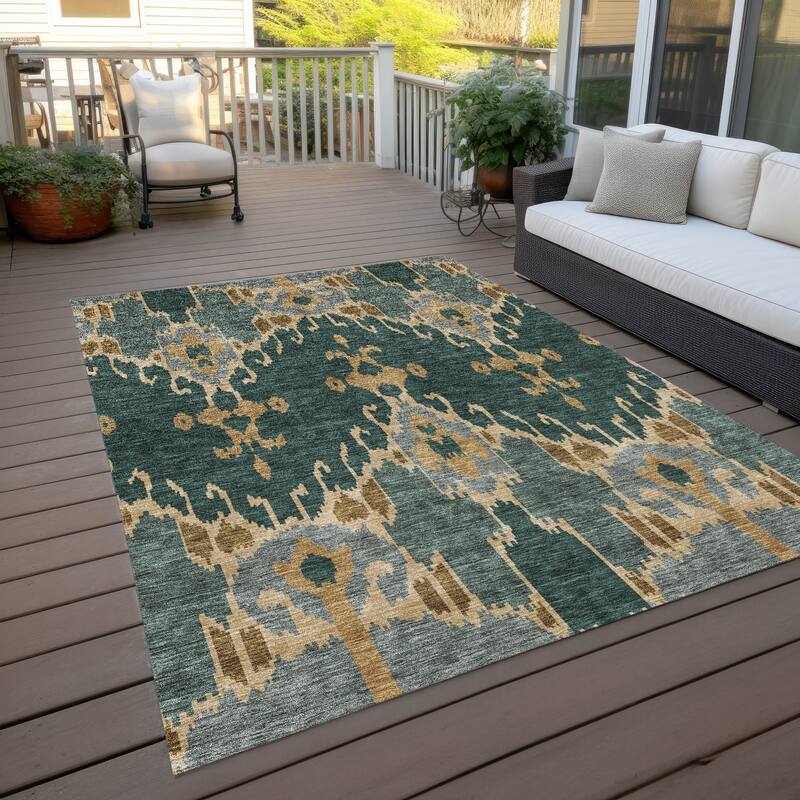 Machine Washable Indoor/ Outdoor Chantille Boho Global Rug