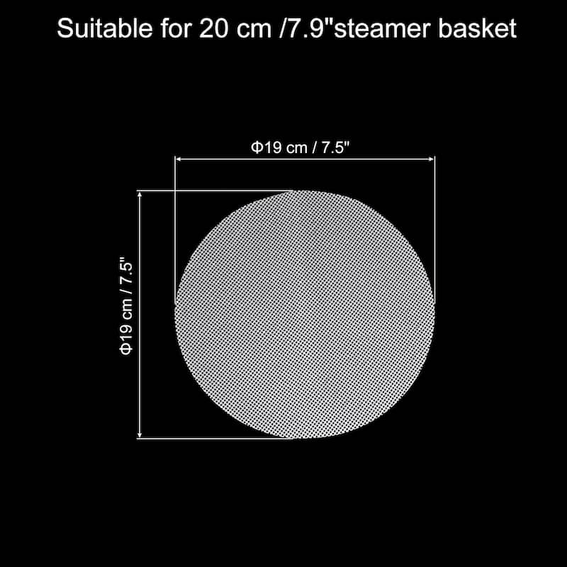 10 Pcs Reusable Round Non-Stick Steamer Liners Mesh Mat Pad, White - 7.5 inch