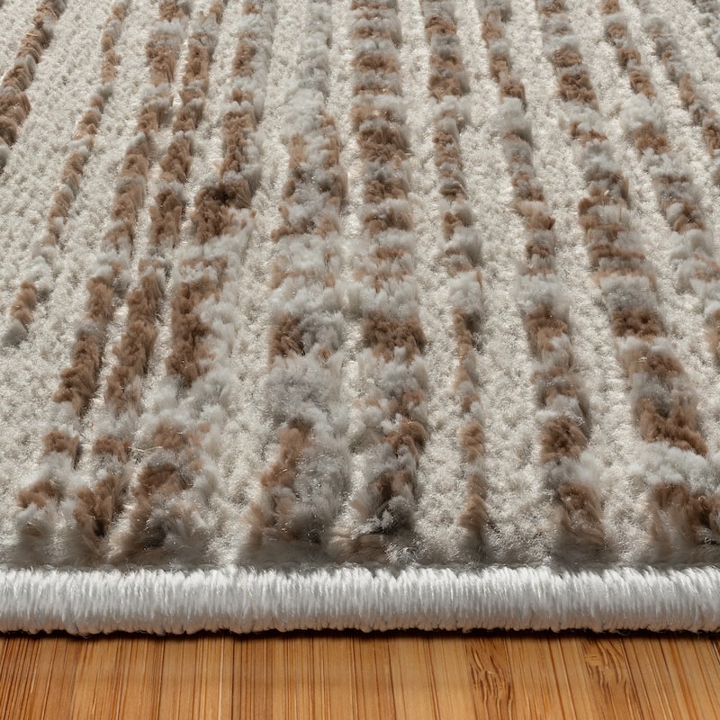 Gertmenian Missha Polyester Modern Tonal Ombre Solid High-Low Indoor Area Rug