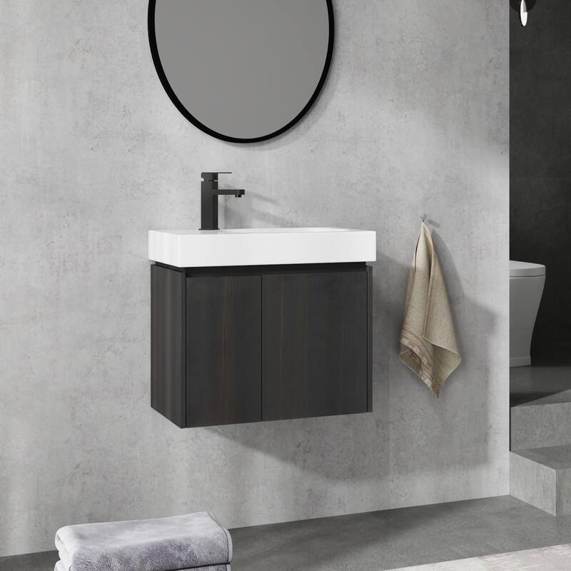 Bathroom Vanity With Sink In 16/20/24/30/36 Inch, Floating Bathroom Vanity With Soft Close Door